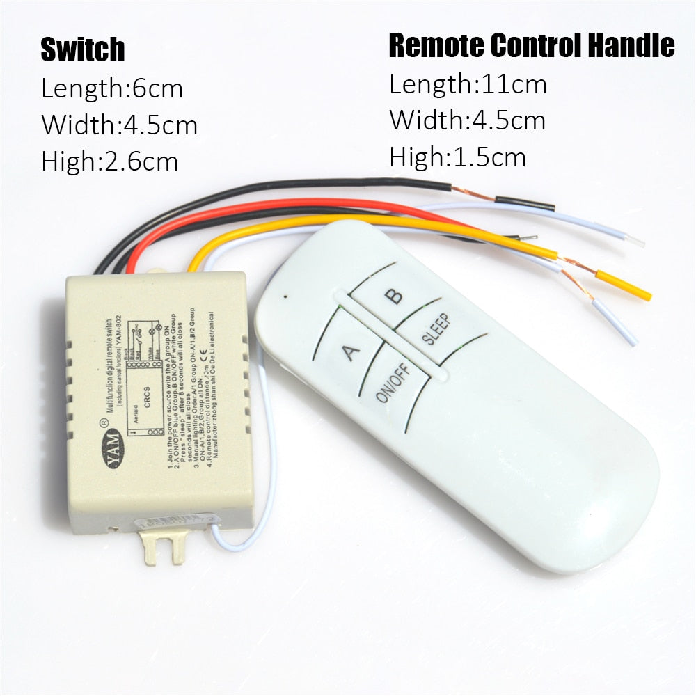 Wireless ON/OFF Switch 2 Ways 220V 2 Channel Wireless Remote Control Switch  Digital Remote Control