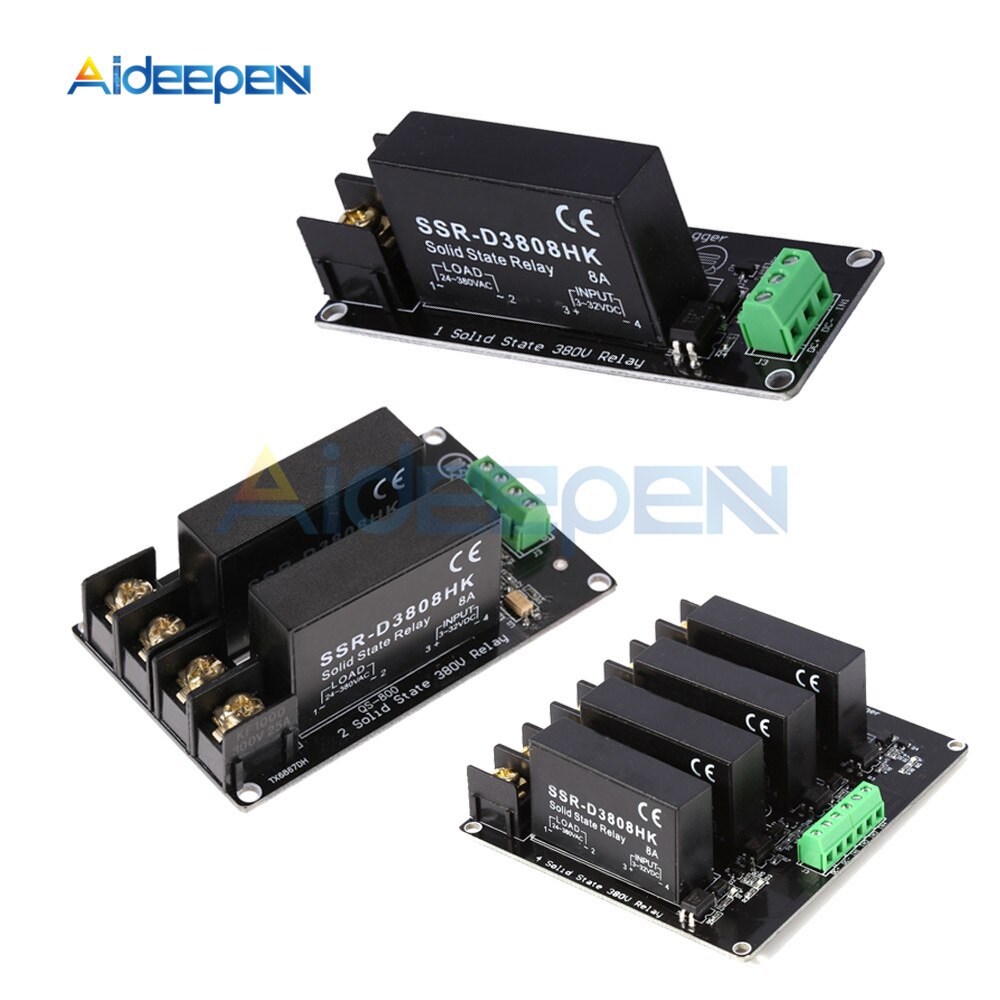 380V 8A 1 2 4 Channel Solid State Relay Module High and Low Level