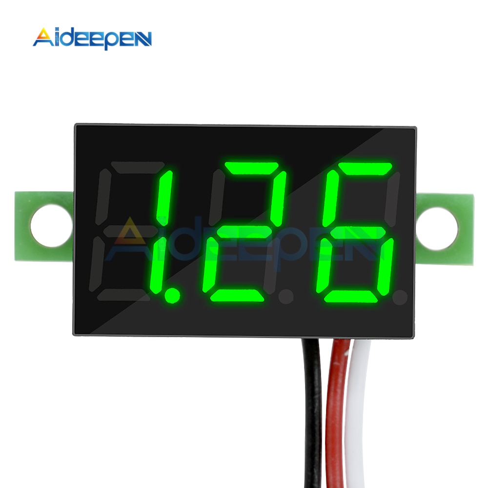 Hefddehy Mini voltmetro digitale, indicatore di tensione LED, 3,3 – 30 V,  colore verde