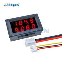 0.28'' Digital Voltmeter Ammeter 4 Bit 5 Wires DC 100V 200V 10A Voltage Current Meter Red Blue/Red Red LED Dual Display Amp Volt