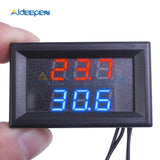 0.28'' Mini DC 4 28V Digital Thermometer with NTC Waterproof Metal Probe Temperature Sensor Tester for Indoor LED Dual Display