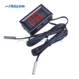 0.28'' Mini DC 4 28V Digital Thermometer with NTC Waterproof Metal Probe Temperature Sensor Tester for Indoor LED Dual Display