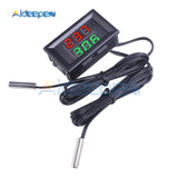 0.28'' Mini DC 4 28V Digital Thermometer with NTC Waterproof Metal Probe Temperature Sensor Tester for Indoor LED Dual Display