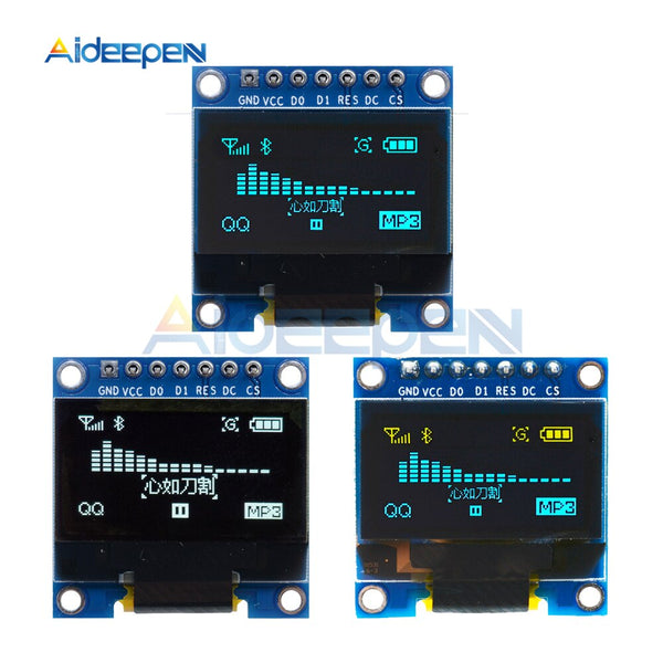 yellow blue Module d'affichage OLED série IIC jaune bleu 0.96 pouces,  12864x64, I2C, SSD1306 0.96, panneau d'affichage LCD GND, VCC, SCL, SDA,  pour Arduino
