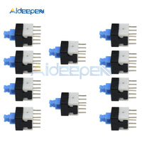 20Pcs Square 8x8mm 6 Pin DPDT Mini Push Button Blue Cap Self locking Switch Multimeter Switch