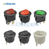 5PCS AC 6A/250V KCD1 2PIN 3PIN 4PIN 20mm ON OFF ON OFF ON Round Boat Rocker Switch with Waterproof Cap for Car Dash Dashboard