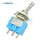 5Pcs DIY Toggle Switch ON OFF ON ON OFF 3Pin 3 Position Latching MTS 103 MTS 102 AC 125V/6A 250V/3A Power Button Switch