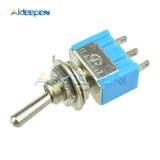 5Pcs DIY Toggle Switch ON OFF ON ON OFF 3Pin 3 Position Latching MTS 103 MTS 102 AC 125V/6A 250V/3A Power Button Switch