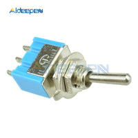 5Pcs DIY Toggle Switch ON OFF ON ON OFF 3Pin 3 Position Latching MTS 103 MTS 102 AC 125V/6A 250V/3A Power Button Switch