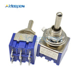 5pcs 10pcs Mini Auto MTS 203 Toggle Switch 6 Pins 3 Position Latching MTS203 ON OFF ON 125VAC 6A/5A 250VAC 3A/2A Mounting