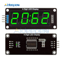 5pcs TM1637 4 Digit LED 0.56" 0.56 Inch 7 Segments Display Tube Clock Double Dots Module Green LED Display Module For Arduino