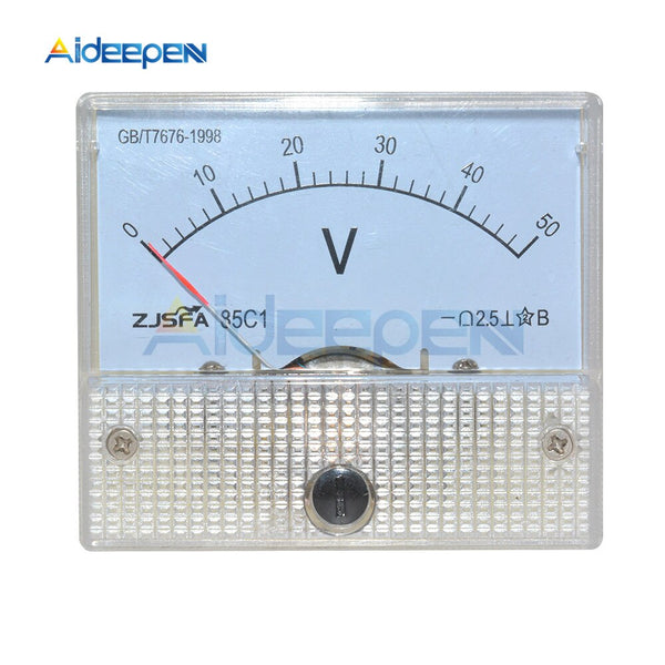 85C1 DC 50V Analog Panel Volt Voltage Meter Voltmeter – Aideepen