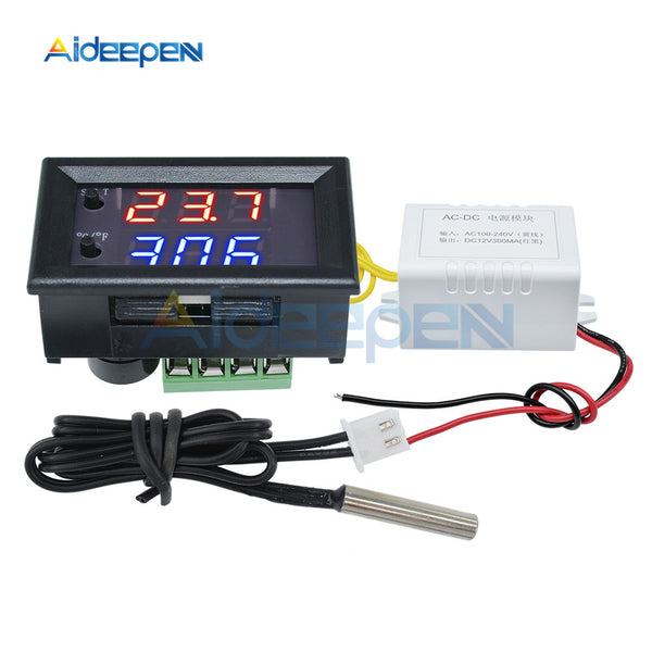 DC 12V AC 110V 220V W1209 LED Digital Thermostat Temperature Controlle –  Aideepen