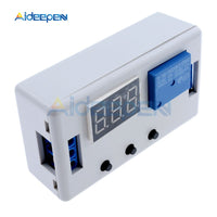 DC 24V LED Digital Time Delay Relay Module Programmable Timer Relay Control Switch Timing Trigger Cycle with Case for Indoor