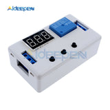 DC 24V LED Digital Time Delay Relay Module Programmable Timer Relay Control Switch Timing Trigger Cycle with Case for Indoor