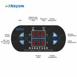 DK W1308 W1308 Adjustable Digital Cool Heat Sensor Blue Red Display Temperature Controller Thermostat Switch DC 12V AC 110V 220V