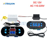 DK W1308 W1308 Adjustable Digital Cool Heat Sensor Blue Red Display Temperature Controller Thermostat Switch DC 12V AC 110V 220V