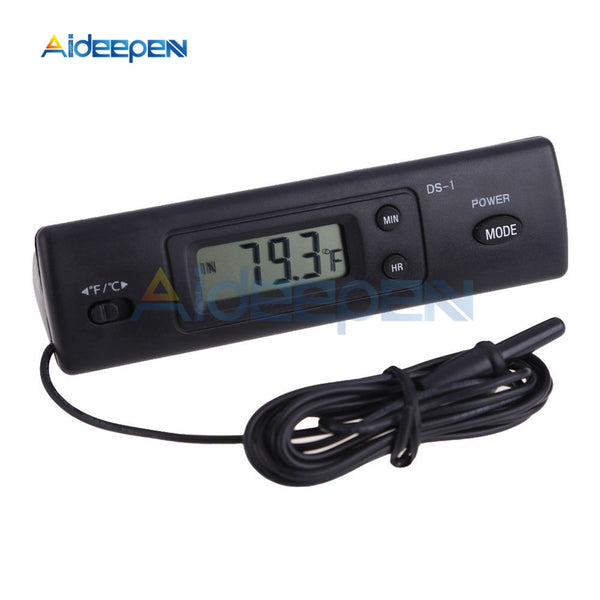 Indoor/Outdoor Car Thermometer with Clock