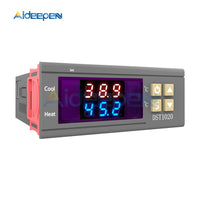 DST1020 DC 12V 24V 110V 220V Dual Display Digital Thermostat Temperature Controller DS18B20 Sensor Waterproof Replace STC 1000