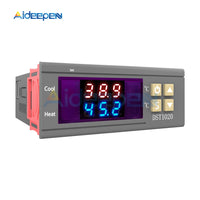 DST1020 DC12V  72V Dual Display Digital Thermostat Temperature Controller DS18B20 Waterproof Sensor Replace STC 1000 12V 24V