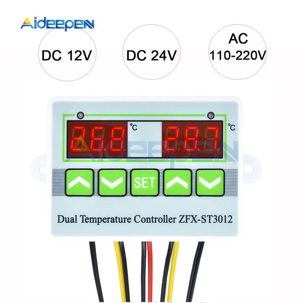 Digital LED Dual Thermometer Temperature Controller Thermostat Incubat –  Aideepen