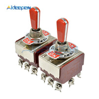E TEN(A)9310 Toggle Switch Red 9 Pin ON OFF ON Switch Silver Contactor 50000 Times Lifespan 250V 16A 33*27.6MM Red Handle