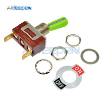 E TEN(C)1021 Toggle Switch Red 2 Pin ON OFF Switch Silver Contactor 50000 Times Lifespan 250V 16A 29*14.6MM Green Handle