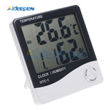 HTC 1 Indoor LCD Electronic Digital Temperature Humidity Meter Digital Thermometer Hygrometer Alarm Clock Weather Station