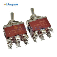 High Precision E TEN(C)1322 Toggle Switch Red 6 Pin ON OFF ON Switch Silver Contactor 50000 Times Lifespan 250V 16A 31.4*19.7MM