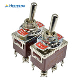 High Precision E TEN(C)1322 Toggle Switch Red 6 Pin ON OFF ON Switch Silver Contactor 50000 Times Lifespan 250V 16A 31.4*19.7MM