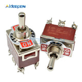 High Precision E TEN(C)223 Toggle Switch Red 6 Pin ON OFF ON Bilateral Self reset Silver Contactor 50000 Times Lifespan 250V 16A