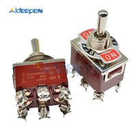 High Precision E TEN(C)223 Toggle Switch Red 6 Pin ON OFF ON Bilateral Self reset Silver Contactor 50000 Times Lifespan 250V 16A