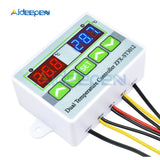 ST3012 Thermostat Dual LED Digital Display Temperature Controller DC 12V Thermometer with Dual NTC 10K Sensor Heating Cooling