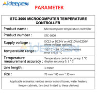 STC 3000 10A LED Digital Temperature Controller DC 12V Thermometer Thermo Controller Switch Probe Sensor with Heating Cooling