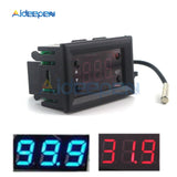 W1218 DC 12V LED Digital Thermostat Temperature Controller Regulator Thermometer Monitor Red Blue Display for Incubator