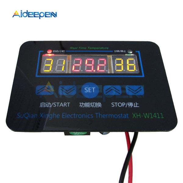 W1411 AC 110V 220V DC 12V 10A LED Digital Temperature Controller Thermostat Control Switch Real Time Temperature Regulator