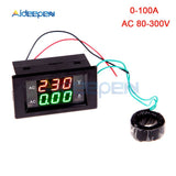 100A 200A 110V 220V Digital Ammeter Voltmeter Voltage Current Meter LCD Panel Red Green Display with AC Current Transformer