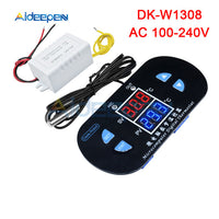 DK W1308 W1308 Adjustable Digital Cool Heat Sensor Blue Red Display Temperature Controller Thermostat Switch DC 12V AC 110V 220V