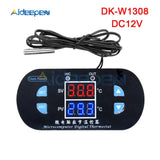 DK W1308 W1308 Adjustable Digital Cool Heat Sensor Blue Red Display Temperature Controller Thermostat Switch DC 12V AC 110V 220V