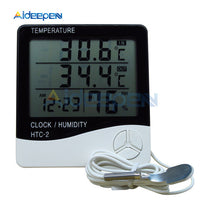 Weather Station HTC 2 HTC 1 HTC 8A Indoor Outdoor Thermometer Hygrometer Digital LCD C/F Temperature Humidity Meter Alarm Clock