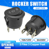 5PCS AC 6A/250V KCD1 2PIN 3PIN 4PIN 20mm ON OFF ON OFF ON Round Boat Rocker Switch with Waterproof Cap for Car Dash Dashboard