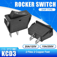 KCD3 Rocker Switch ON OFF ON OFF ON 2 Position 3 Position 2 Pin 3 Pin Electrical Equipment With Light Power Switch 15/16A 250VAC