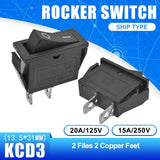 KCD3 Rocker Switch ON OFF ON OFF ON 2 Position 3 Position 2 Pin 3 Pin Electrical Equipment With Light Power Switch 15/16A 250VAC