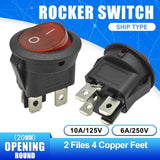 5PCS AC 6A/250V KCD1 2PIN 3PIN 4PIN 20mm ON OFF ON OFF ON Round Boat Rocker Switch with Waterproof Cap for Car Dash Dashboard