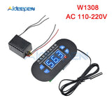 DK W1308 W1308 Adjustable Digital Cool Heat Sensor Blue Red Display Temperature Controller Thermostat Switch DC 12V AC 110V 220V