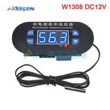 DK W1308 W1308 Adjustable Digital Cool Heat Sensor Blue Red Display Temperature Controller Thermostat Switch DC 12V AC 110V 220V