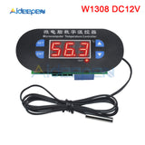 DK W1308 W1308 Adjustable Digital Cool Heat Sensor Blue Red Display Temperature Controller Thermostat Switch DC 12V AC 110V 220V