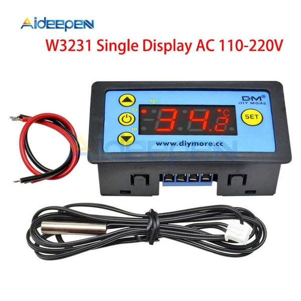 W3231 Digital Display Temperature Controller Thermostat Intelligent  Thermometer Control DC12V 24V AC 110~220V +NTC Sensor Module