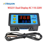 W3231 AC 110 220V DC 12V 24V Incubator Temperature Controller Thermometer Cool/Heat Digital Dual Display with NTC Replace W3230